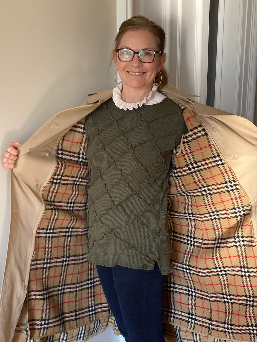 Burberry Vintage Wool Zipout Lining Trench, 12 Extra Long Second Serve Resale