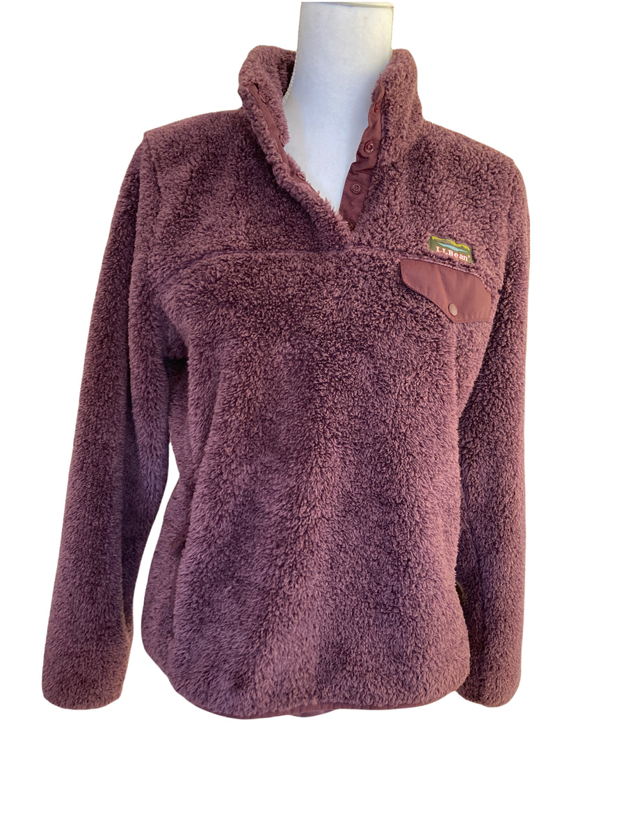 L.L. Bean XS Women's Mountain Pile Fleece Coat IRIS MAUVE