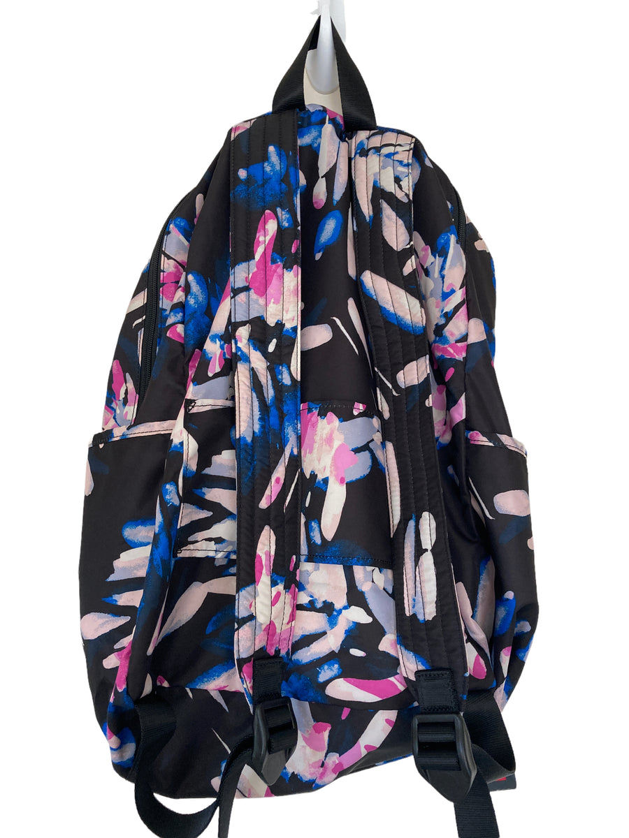 tumi backpack floral TUMI Black/Floral Packable Backpack – Second Serve Resale
