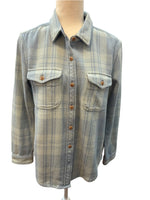 Load image into Gallery viewer, The Outerknown Blue Plaid Blanket Shirt, XS/S

