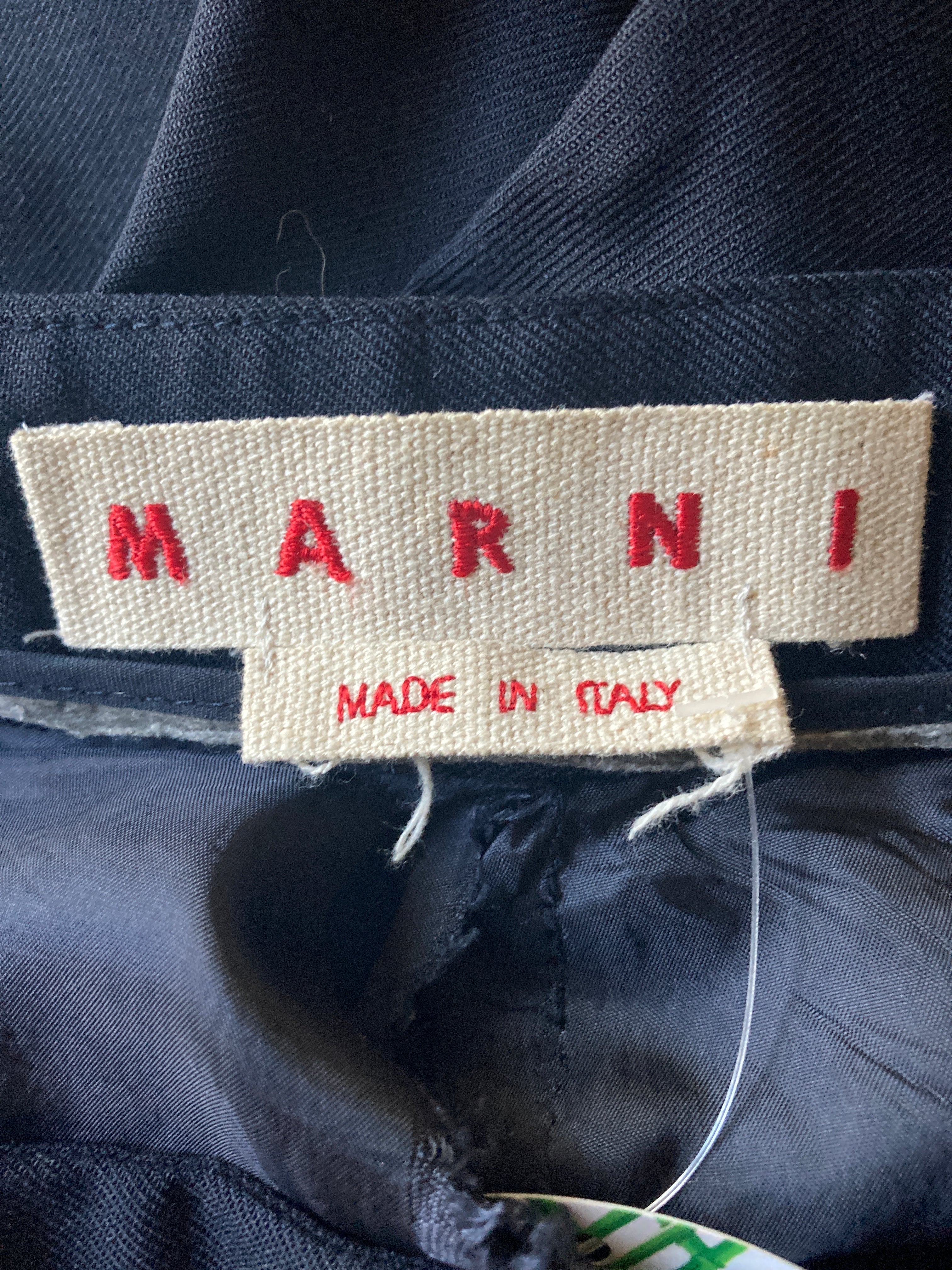 Marni Side Zip Navy Pants, 40