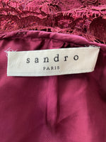 Load image into Gallery viewer, Sandro &quot;Romie&quot; Bordeaux Lace Cocktail Dress, S
