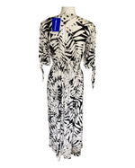 Load image into Gallery viewer, Three Islands Black and White Palm Leaf Cotton Dress, XS
