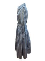 Load image into Gallery viewer, Platou Blue Striped Dress and Belt, with Tags, XS
