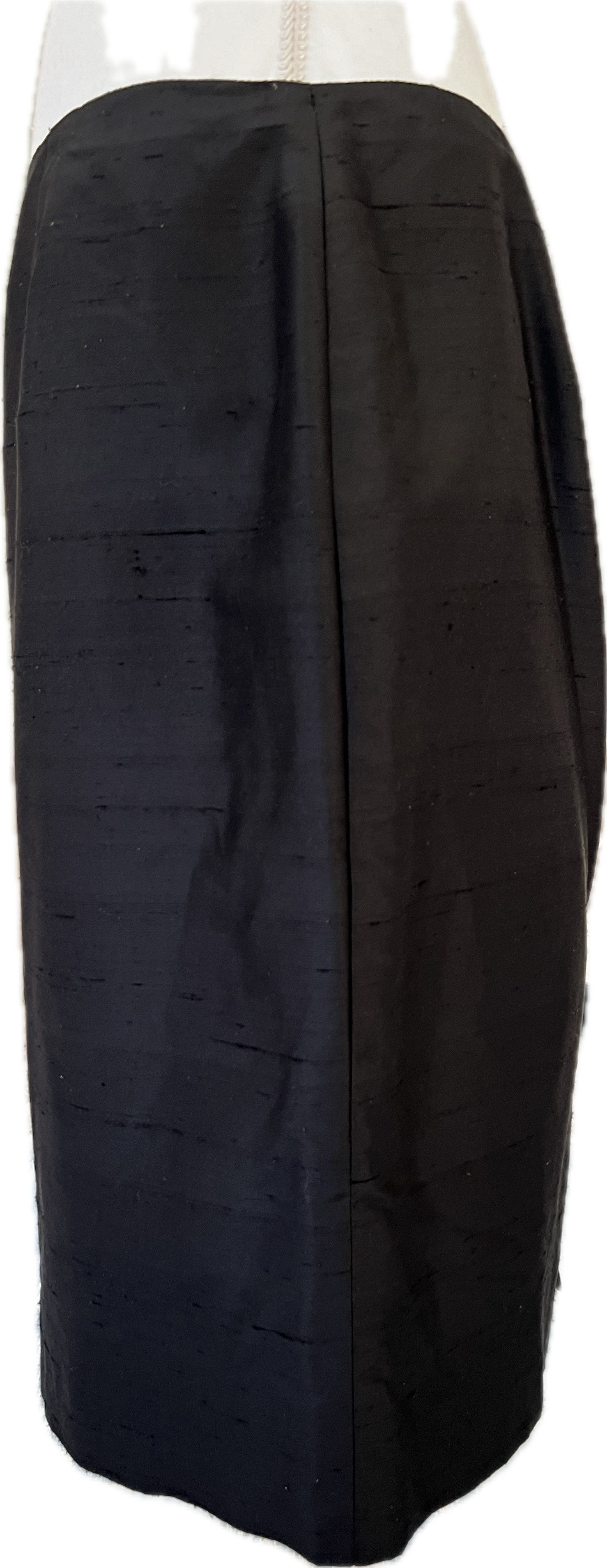 Lili Butler Black Raw Silk Skirt, M