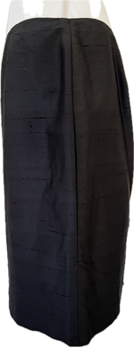 Load image into Gallery viewer, Lili Butler Black Raw Silk Skirt, M
