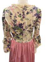 Load image into Gallery viewer, Vintage Handmade Purple Floral and Pink Maxi Dress, S/M
