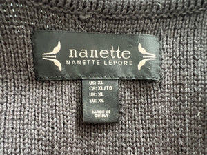 Nanette Lepore Faux Fur Charcoal Vest, XL