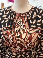 Load image into Gallery viewer, Diane von Furstenburg Brown and Black Print Wrap Dress, 6
