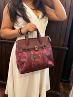 Load image into Gallery viewer, Henri Bendel Maroon Blurred Print Jetsetter Backpack Bag

