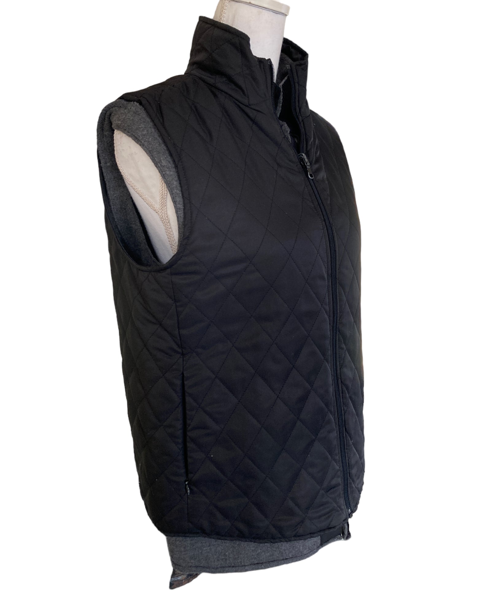 J. McLaughlin Three in One Black and Charcoal Vest, L