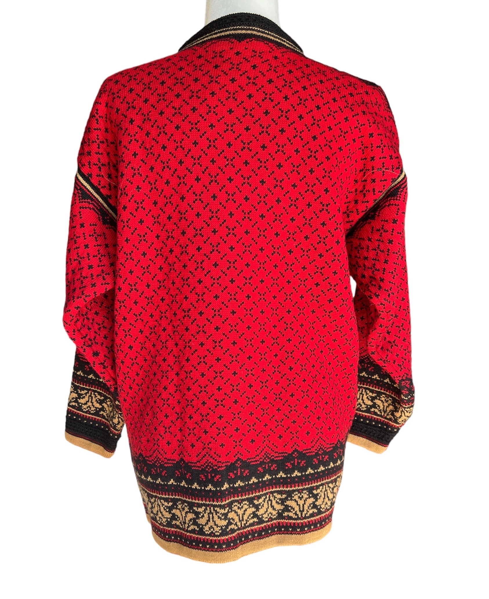 Dale of Norway Red Nordic Cardigan Sweater, M