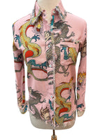 Load image into Gallery viewer, Tizzie Pink Dragon Print Shirt, S
