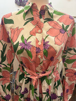 Load image into Gallery viewer, Banjanan Pink/Lilac Floral Dress and Belt, XS
