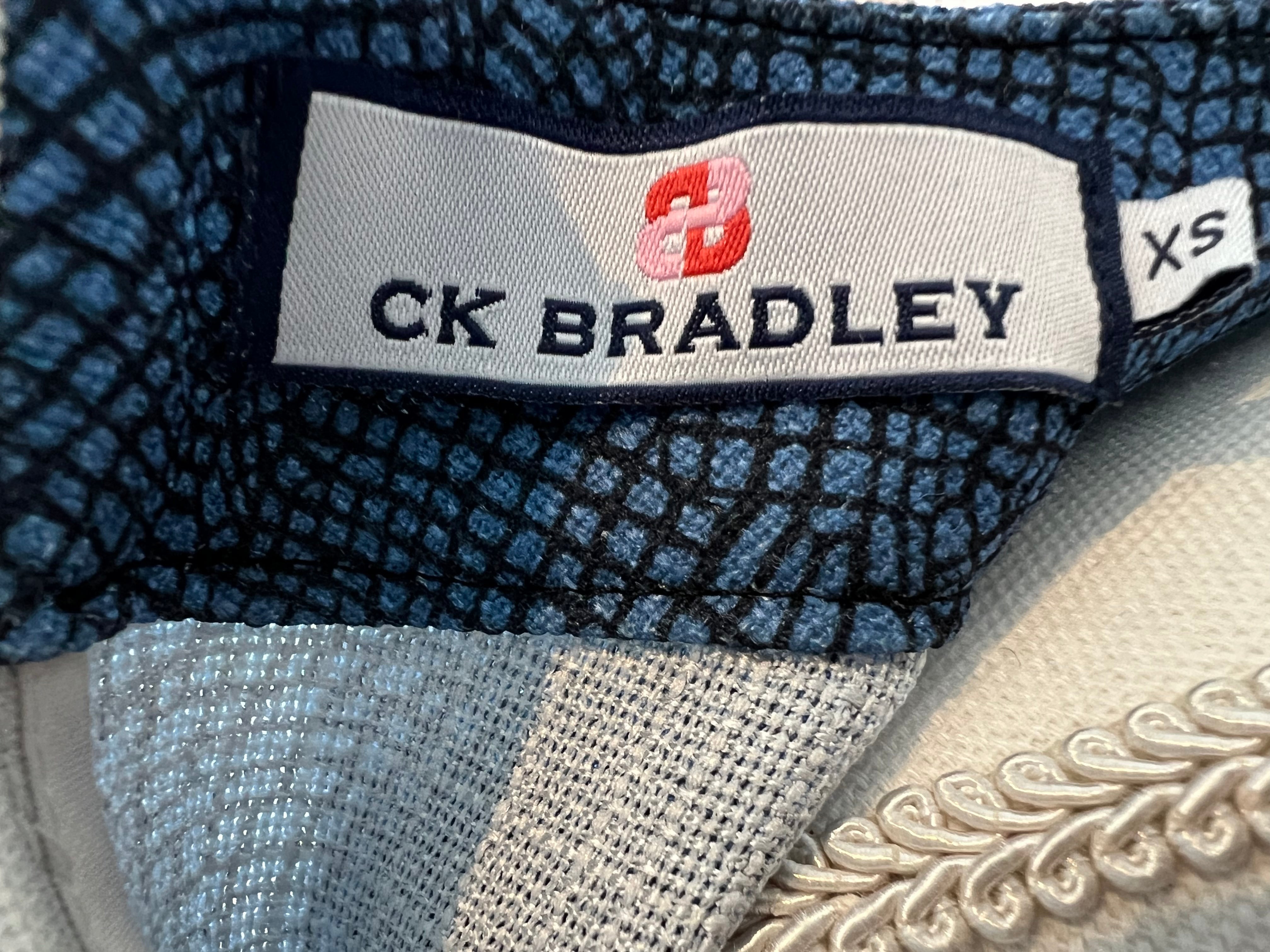 CK Bradley High Neck Blue Print Top, XS
