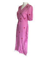 Load image into Gallery viewer, Tikinistika Pink Crocus Wrap Dress, M

