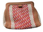 Load image into Gallery viewer, Rafē New York Pink and Orange Woven Handbag
