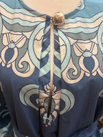 Load image into Gallery viewer, Carolina K Inae Tiles Blue Caftan and Belt with Tags, XS
