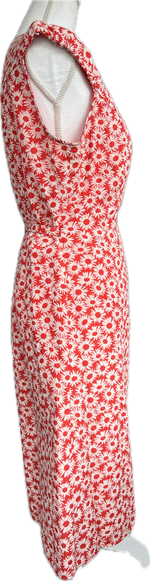 Load image into Gallery viewer, Antoine &amp; Lili Red and White Daisy Wrap Dress, S/M
