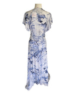 Load image into Gallery viewer, Tikinistika Blue and White Maxi Wrap Dress, XS
