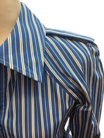 Load image into Gallery viewer, Platou Blue Striped Dress and Belt, with Tags, XS
