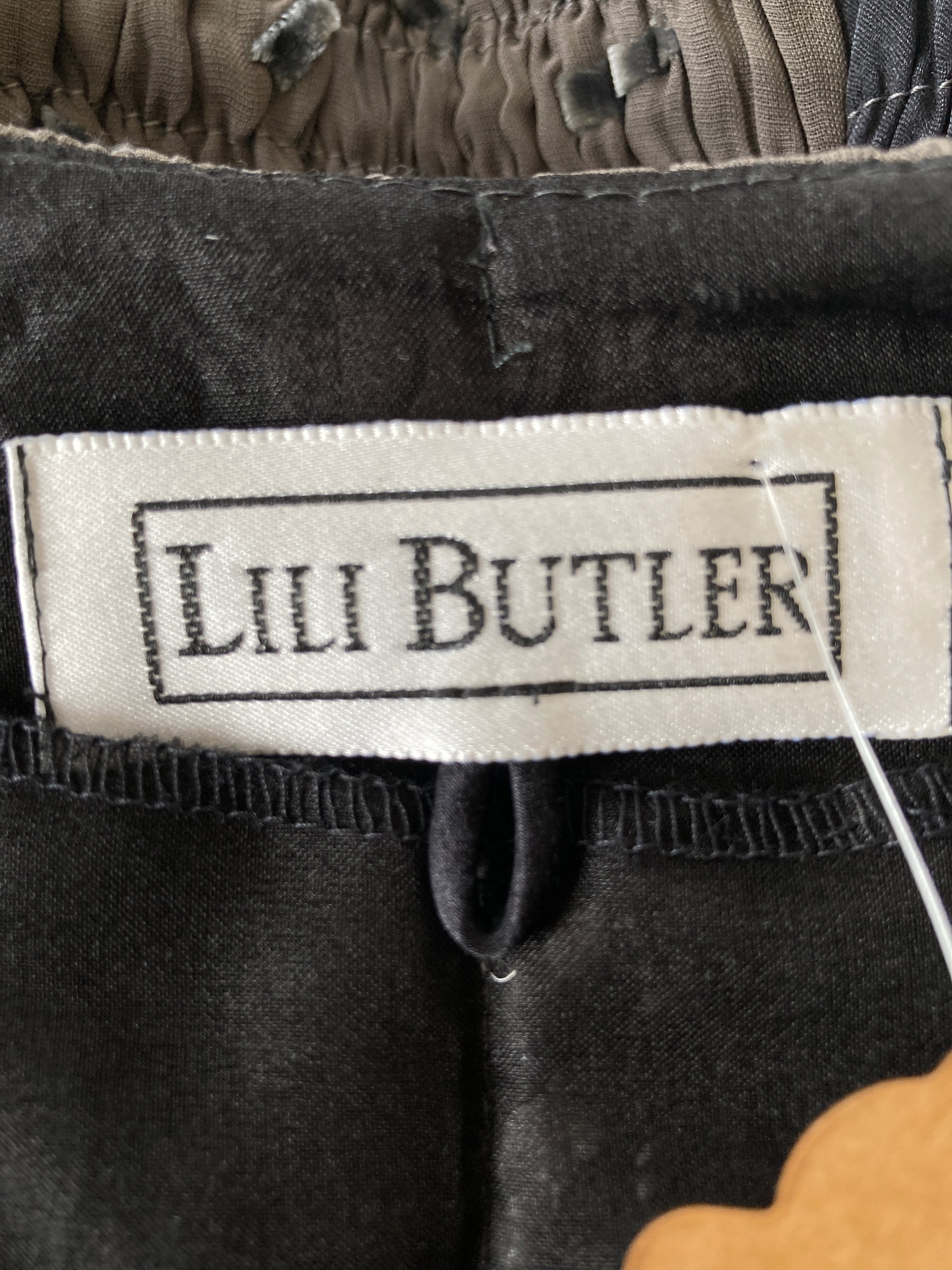 Lili Butler Grey Pattern Lightweight Silk Topper Coat, S/M