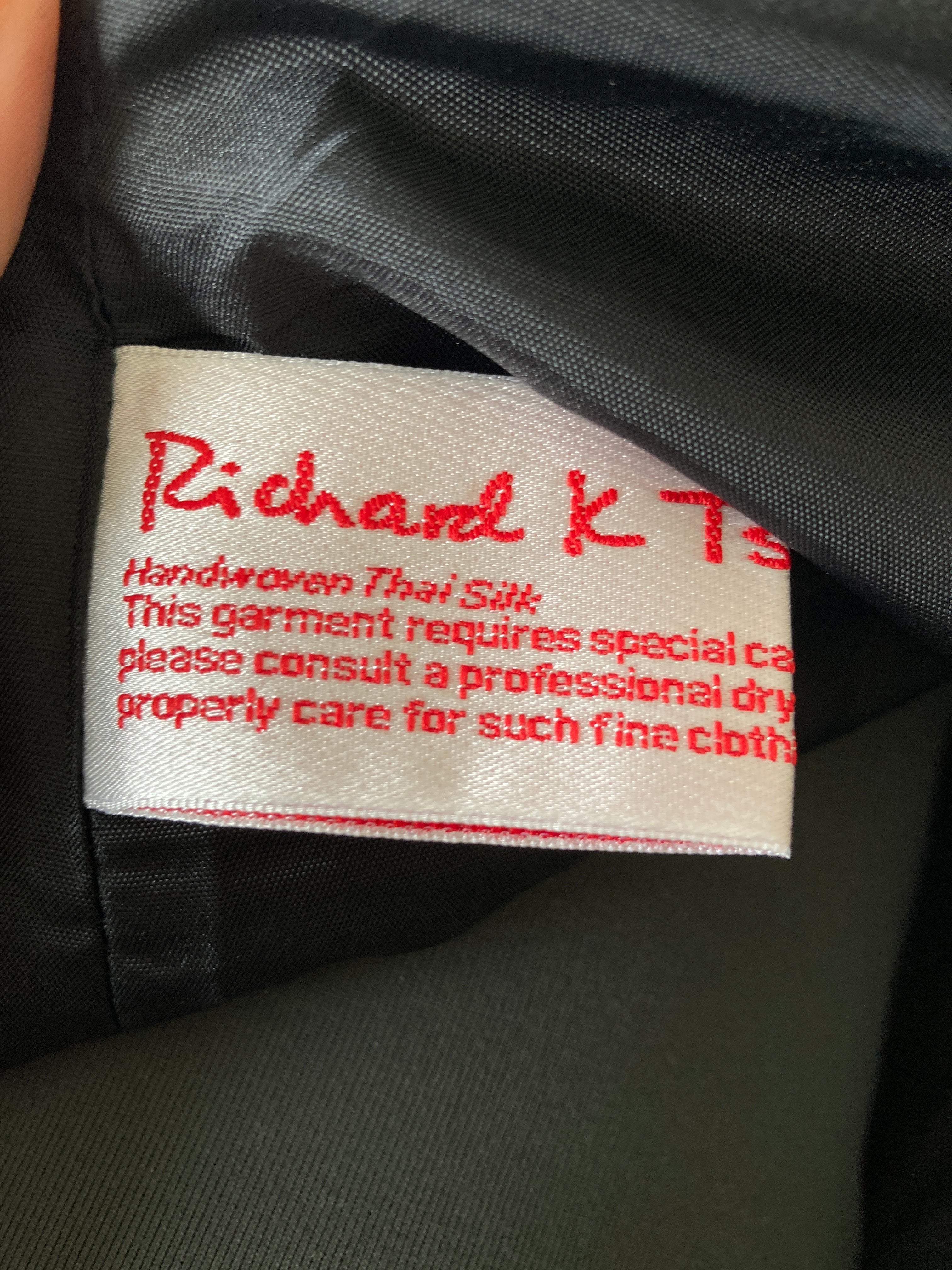 Richard K Tsao Black Silk Open Evening Jacket, XS