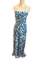 Load image into Gallery viewer, Bluegirl Blumarine Blue Animal Print Gown with Jeweled Detail, XXS
