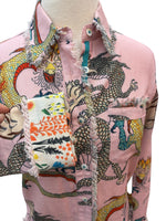 Load image into Gallery viewer, Tizzie Pink Dragon Print Shirt, S
