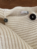 Load image into Gallery viewer, Fisherman Out of Ireland Ivory Wool Blend Chunky Sweater, L
