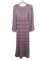 Load image into Gallery viewer, Lilac Crocheted 1970s Maxi dress, S
