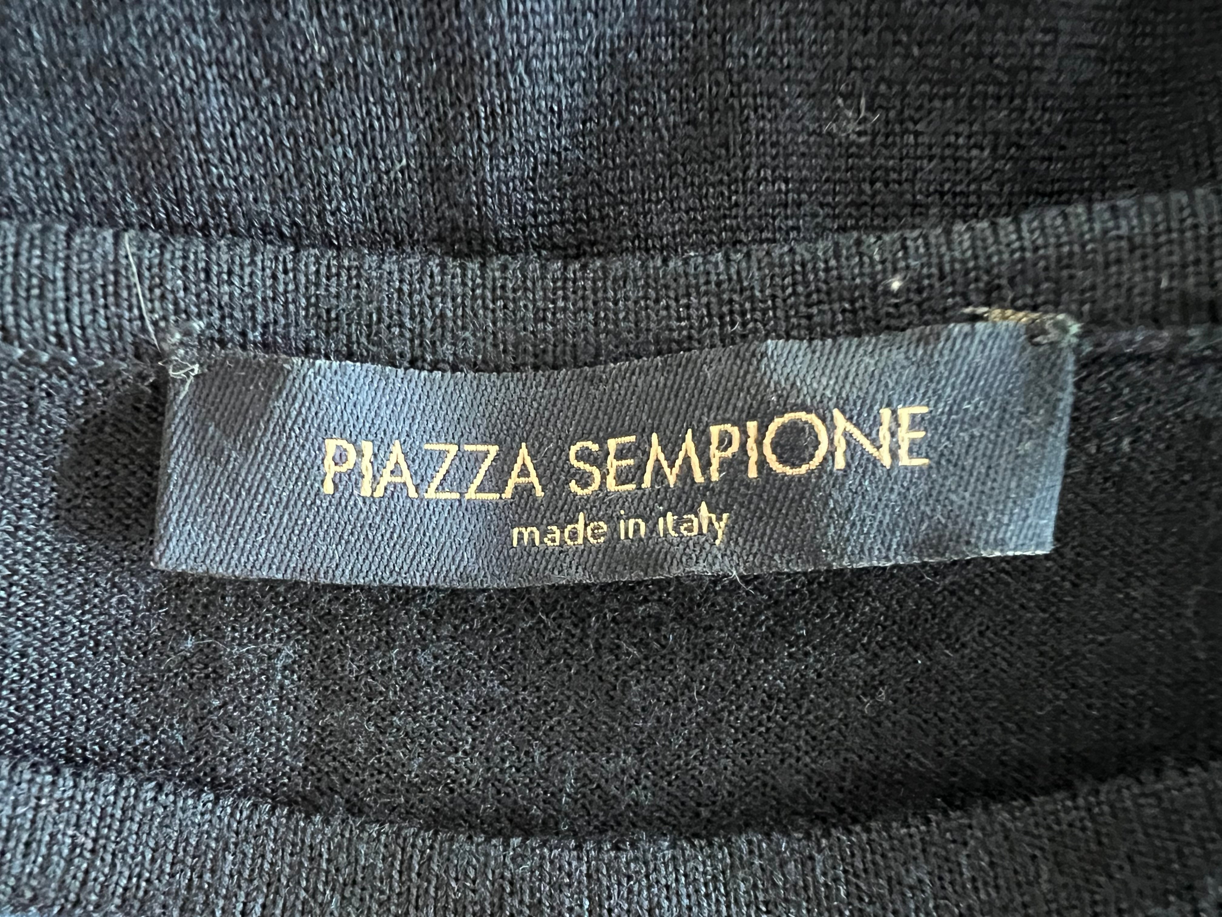Piazza Sempione Navy Wool and Silk Top, L/XL