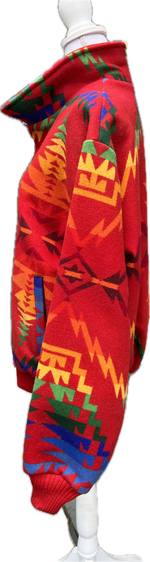 Load image into Gallery viewer, Pendleton Southwest Aztec Red and Orange Flight Jacket, L
