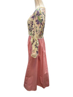 Load image into Gallery viewer, Vintage Handmade Purple Floral and Pink Maxi Dress, S/M
