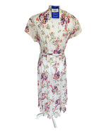 Load image into Gallery viewer, Three Islands White Floral Short Sleeve Wrap Dress, L
