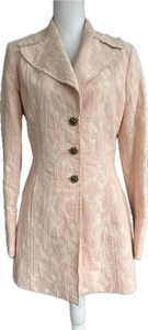 Motivi Vintage Pink Raw Edge Coat with Belt, 8