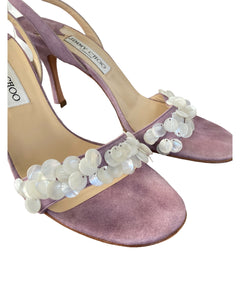 Jimmy Choo Lavender Sandals with Beading, 39