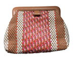 Load image into Gallery viewer, Rafē New York Pink and Orange Woven Handbag
