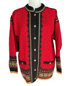 Load image into Gallery viewer, Dale of Norway Red Nordic Cardigan Sweater, M
