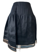 Load image into Gallery viewer, Kay Unger Black Silk Skirt with Sheer Trim, 10
