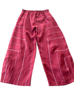 Load image into Gallery viewer, Inizio Red with White Stripes Linen Pants, M
