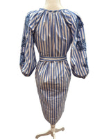 Load image into Gallery viewer, J. McLaughlin Zelena Blue Stripe Cotton Dress with Tags, XS
