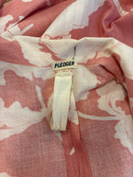 Load image into Gallery viewer, 1950's Tailored Floral Pink and White House Dress, L/XL
