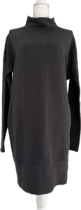 Lululemon Black Ribbed "Call For Cozy" Mock-neck Sweatshirt Dress, 8