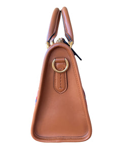 Salvetore Ferragamo Gancini Nylon and Leather "Travel" Pattern Handbag