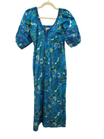 Load image into Gallery viewer, Printfresh Blue and Green Print Maxi Dress, XS
