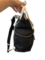 Load image into Gallery viewer, Henri Bendel Black and White Jetsetter Backpack
