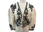Load image into Gallery viewer, Free People Ivory and Black Embroidered Cropped Jacket, S
