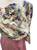 Load image into Gallery viewer, Vintage Handmade Purple Floral and Pink Maxi Dress, S/M
