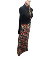 Load image into Gallery viewer, Egon von Furstenberg Vintage Black and Floral Dress with Belt,
